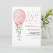 Het is een meisje Baby shower Kaart (Staand voorkant)