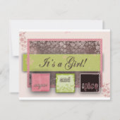 Het is een meisje Baby shower Kaart (Voorkant)
