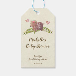 Het is een meisje baby shower labels gunsten beer cadeaulabel