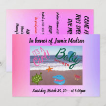 Het is een meisje Baby shower met Cute Ocean Critt