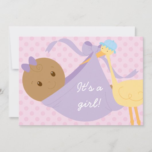 Het is een meisje Baby shower nodigt uit Kaart (Voorkant)