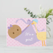 Het is een meisje Baby shower nodigt uit Kaart (Staand voorkant)