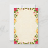 Het is een meisje, baby shower olifanten en bloeme kaart (Achterkant)