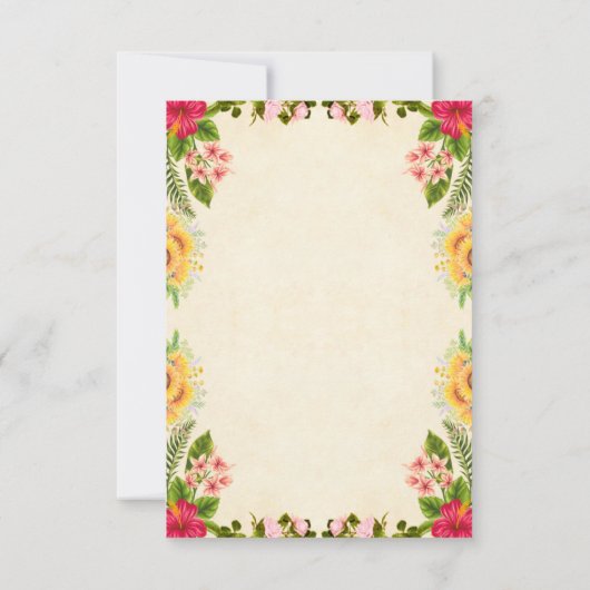 Het is een meisje, baby shower olifanten en bloeme kaart (Achterkant)