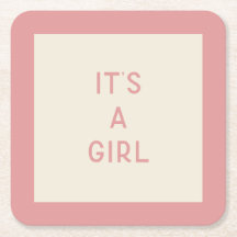Het is een meisje Baby shower papier Onderzetter
