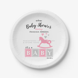 Het is een meisje Baby shower Papieren Bordje