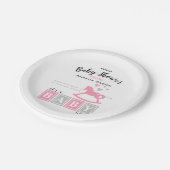 Het is een meisje Baby shower Papieren Bordje (Gekanteld)