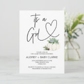 Het is een meisje Baby shower partij Thanksgiving  Kaart (Staand voorkant)