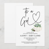 Het is een meisje Baby shower partij Thanksgiving  Kaart (Voorkant / Achterkant)