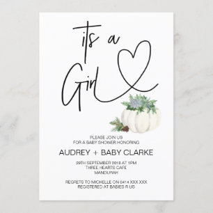 Het is een meisje Baby shower partij Thanksgiving Kaart