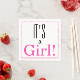 Het is een meisje! Baby shower Party Paper Napkins Servet