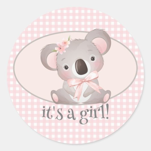 Het is een meisje Baby shower, ronde envelopzegels Ronde Sticker (Voorkant)