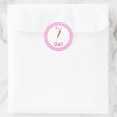 'Het is een meisje' Baby shower Ronde Sticker (Tas)