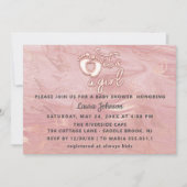 Het is een meisje Baby shower Roos Marble Pink Fee Kaart (Voorkant)