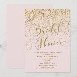 Het is een meisje Baby Shower Roze & Gouden Confet Kaart