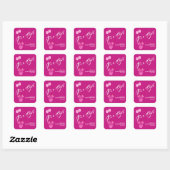 Het is een meisje! Baby shower Roze Modern. Vierkante Sticker (Vel)