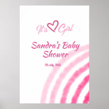 HET IS EEN MEISJE BABY SHOWER ROZE REGENBOOG PASTE