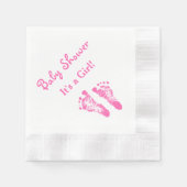 Het is een meisje Baby shower Schattige roze voeta Servetten (Voorkant)