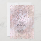 Het is een meisje Baby shower Shimmery Pearl Invit Kaart (Voorkant)