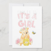 Het is een meisje Baby shower Teddy Bear HoneyBee  (Voorkant)