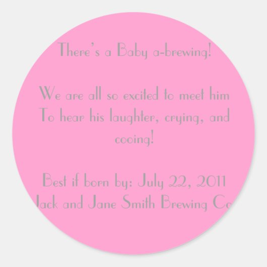 Het is een meisje! Baby shower theefeest Ronde Sticker (Voorkant)