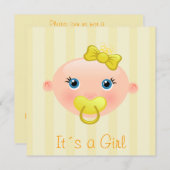 Het is een meisje - Baby shower uitnodiging (Voorkant / Achterkant)