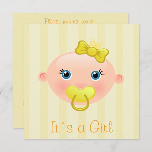 Het is een meisje - Baby shower uitnodiging (Voorkant / Achterkant)