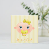 Het is een meisje - Baby shower uitnodiging (Staand voorkant)