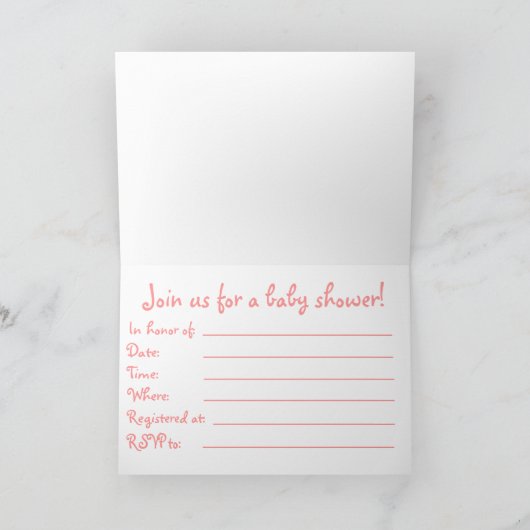 "Het is een meisje!" Baby shower Uitnodiging (Binnen)