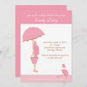 {het is een meisje!} baby shower uitnodiging (Voorkant / Achterkant)