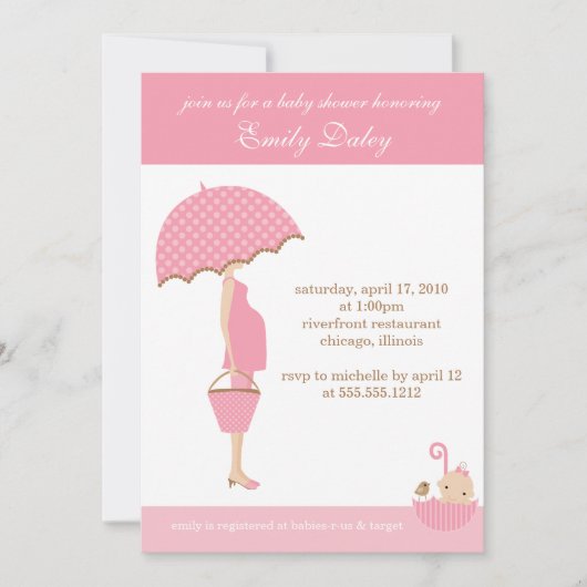 {het is een meisje!} baby shower uitnodiging (Voorkant)