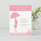 {het is een meisje!} baby shower uitnodiging (Staand voorkant)