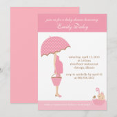 {het is een meisje!} baby shower uitnodiging (Voorkant / Achterkant)