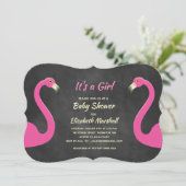 Het is een meisje Baby shower uitnodiging - Chalk (Staand voorkant)