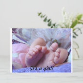 Het is een meisje! Baby Shower Uitnodigingen (Staand voorkant)