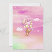 Het is een meisje! Baby shower van Teddy Bear Pink Kaart (Achterkant)