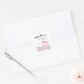 Het is een meisje Baby shower Vierkante Sticker (Envelop)