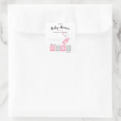 Het is een meisje Baby shower Vierkante Sticker (Tas)