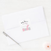 Het is een meisje Baby shower Vierkante Sticker (Envelop)