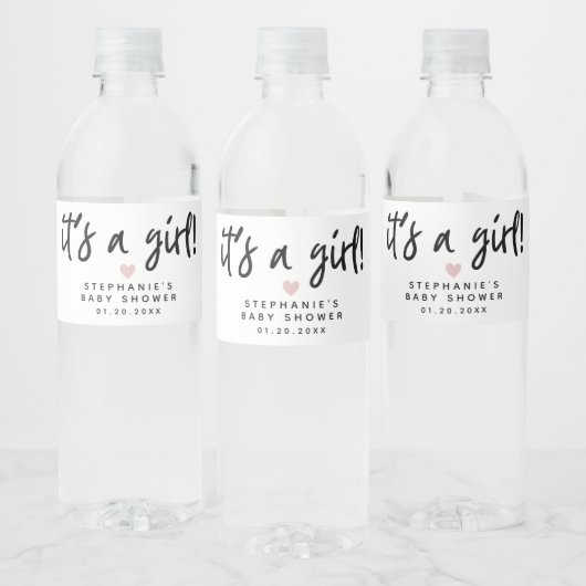 Het is een meisje Baby shower Waterfles Etiket (Flessen)