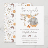 Het is een meisje babykleding douche uitnodiging (Voorkant / Achterkant)