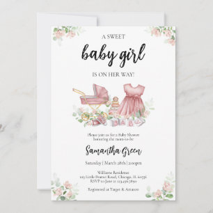 Het is een meisje babykleren baby shower kaart