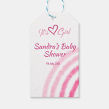 HET IS EEN MEISJE BABYSHOWER ROZE REGENBOOG PASTEL