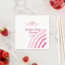 HET IS EEN MEISJE BABYSHOWER ROZE REGENBOOG PASTEL