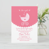 Het is een meisje babyshower uitnodiging (Staand voorkant)