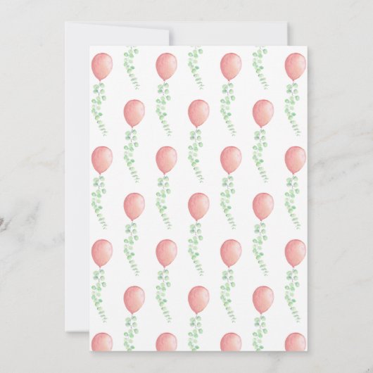 Het is een meisje ballon eucalyptus groen Baby sho Kaart (Achterkant)