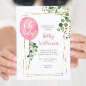 Het is een meisje Ballon Greenery oh baby shower Kaart