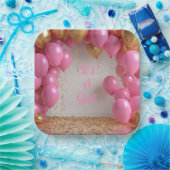 Het is een meisje ballonnen! papieren bordje (Feest)