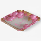 Het is een meisje ballonnen! papieren bordje (Gebogen)