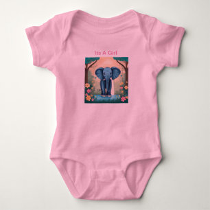 Het is een meisje blauwe Baby olifant, Romper